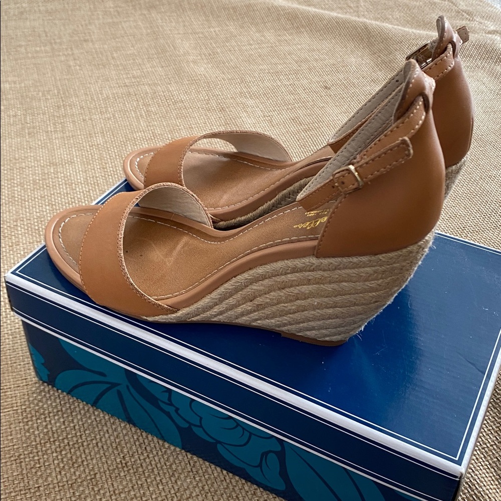 Seychelles Thyme Tan Espadrille 3.5” Wedge Sandals with Ankle Strap size 11 - Picture 6 of 7
